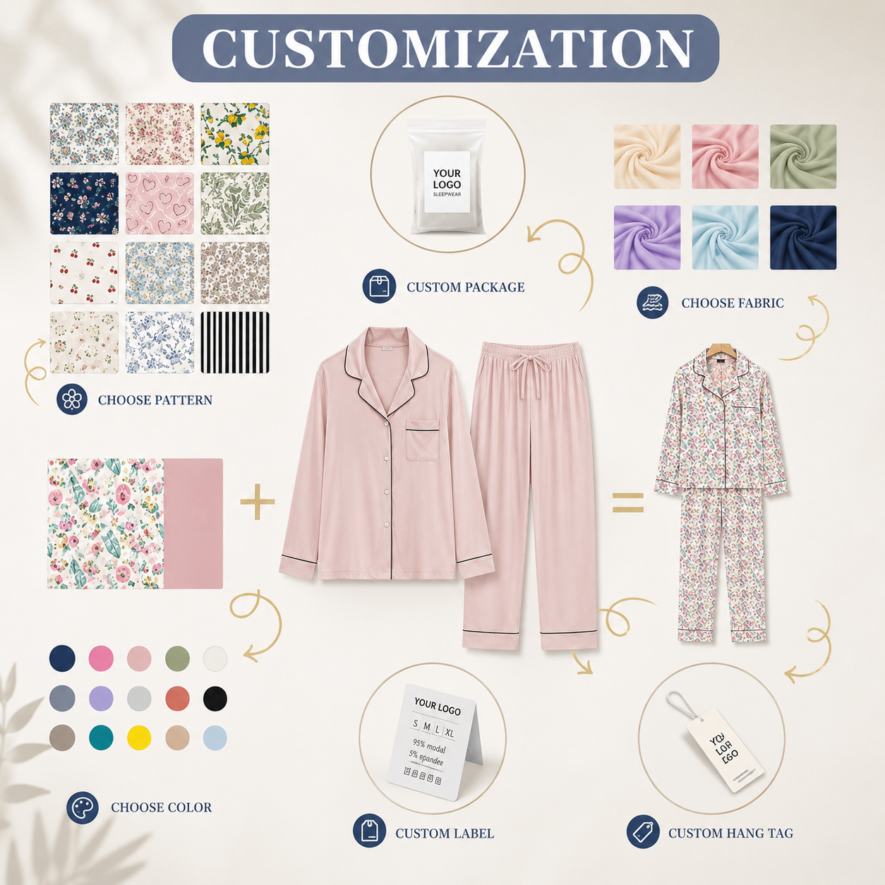 Cooling Knitted Bamboo Viscose Women Long Sleeve Temperature Regulating Sleepwear Breathable Moisture-Wicking 2-Pc Pajama Set