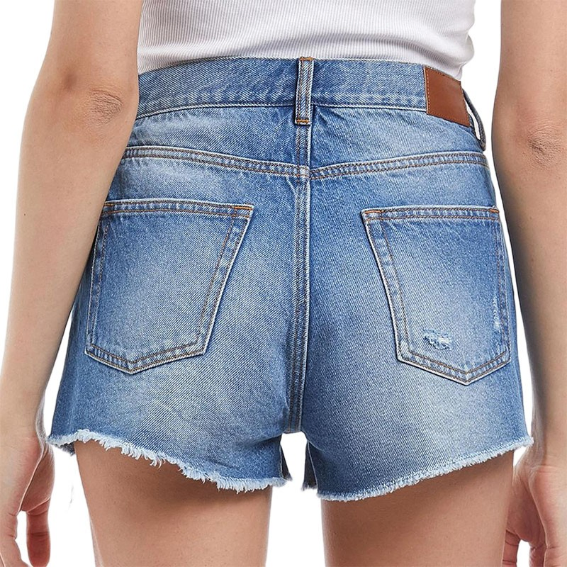 Wholesale Price Street Style Fashionable Women's Breathable Casual Denim Shorts Custom Printed Design Distress Jeans Shorts