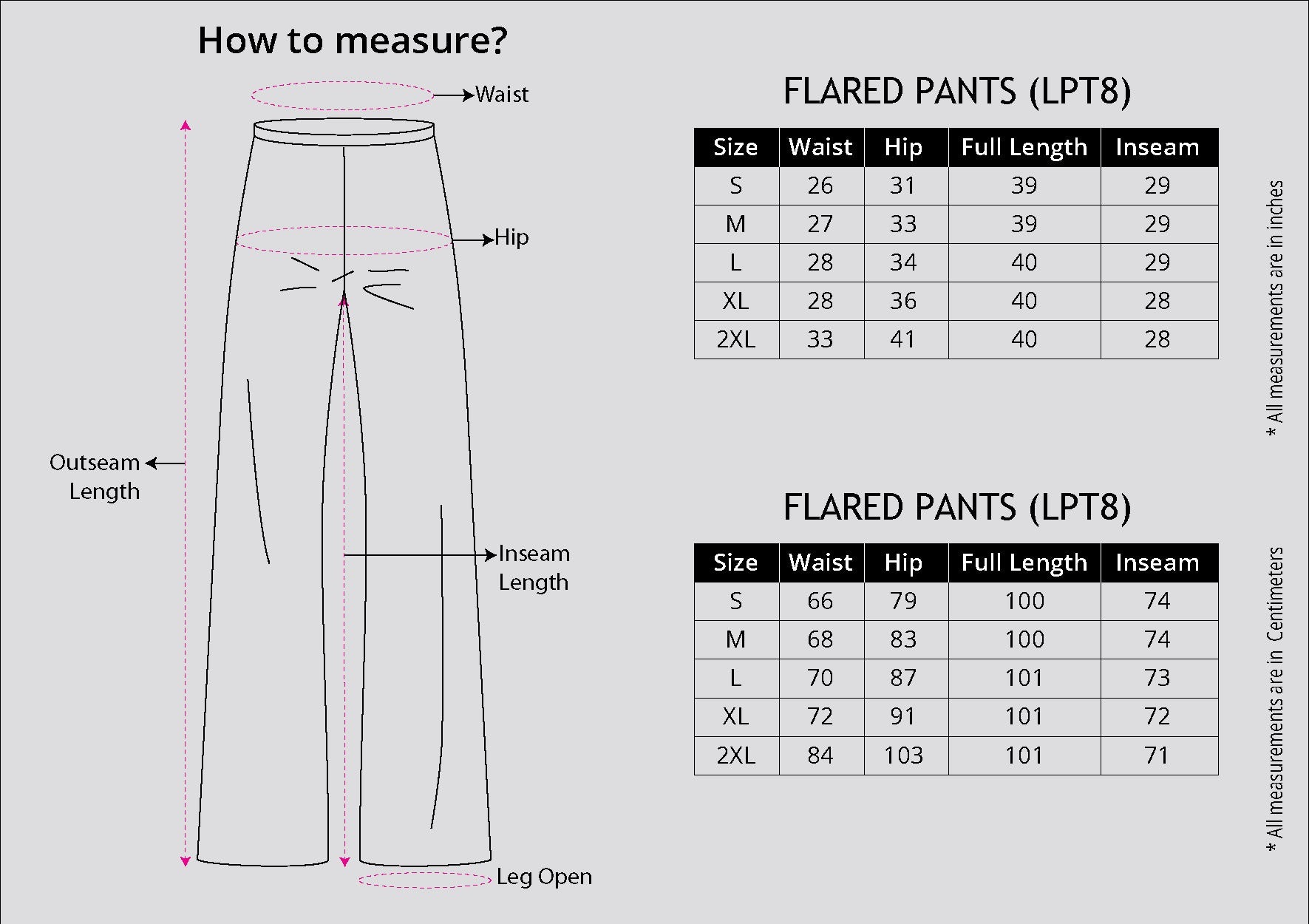 OEM Size Chart