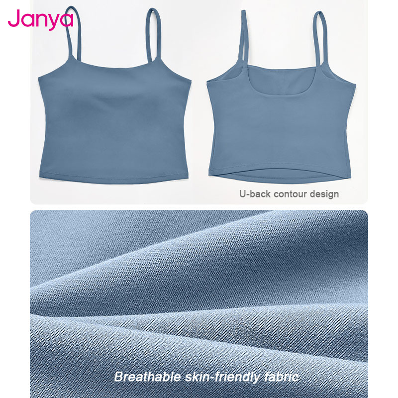 Janya Breathable Gym Suit Outfit Set for Women Fitness Workout Crop Tank Stretch High Waist Leggings Two Piece Activewear Sets