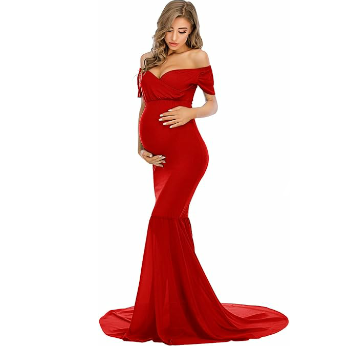 2026 Plus Size Pregnant Women Fashion Mandarin Collar Chiffon Maternity Dress Cashmere Lace Double-Layer Collar Button