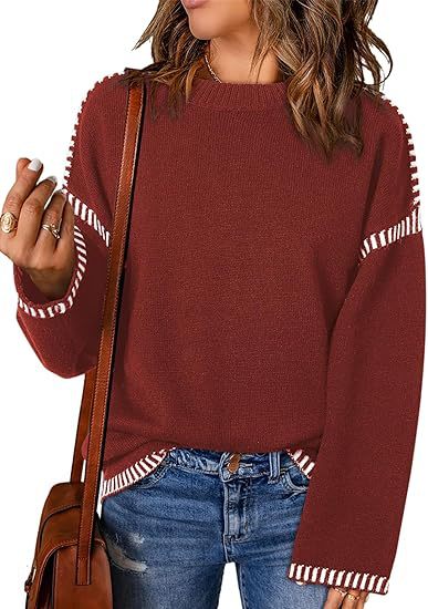 2025 Women's Knitted Sweater Casual Crew Neck Oversized Pullover Wool Sweaters Long Sleeve for Women Sweater
