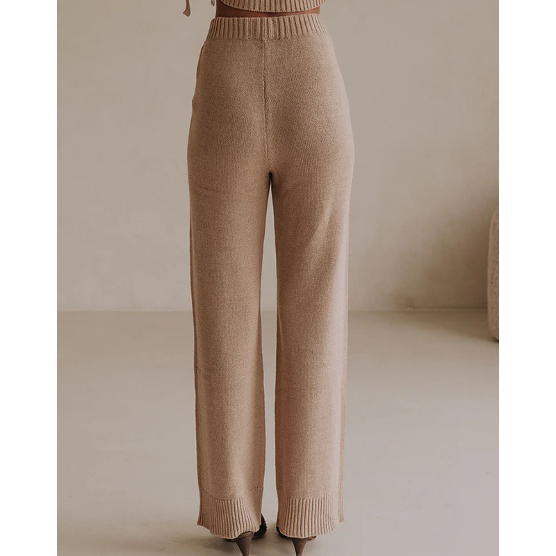 Women's Cashmere and Wool Blend Knitted Trousers Autumn and Winter Warm Pants