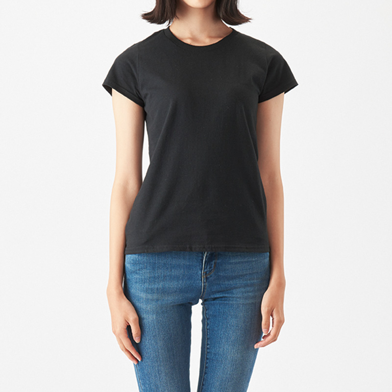 Women's Short Sleeve T-shirt Plain Round-neck Cotton Blank Slim Fit Women's T-shirts