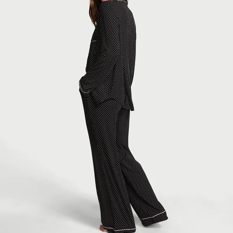 Modal Soft Long Pajama Set Womens Pyjamas Sleepwear Woman Home Wear Sustainable Women's Loungewear