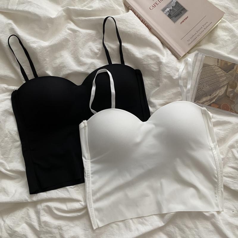 New Wireless Winter Beauty U Back Camisole Seamless Bra Tube Top Wrapped Chest Women's Vest Short Length Sweet Ice Silk