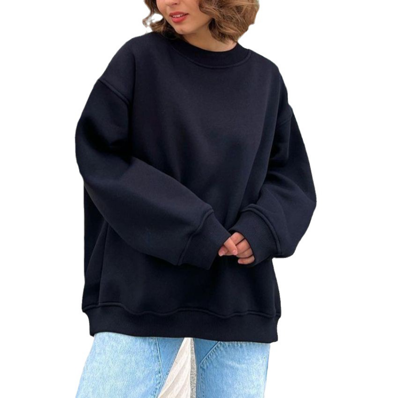 Women's Hoodies Sweatshirts Autumn New Street Style Oversize Fleece Pullover Sweater Solid Loose Oversized Hoodie