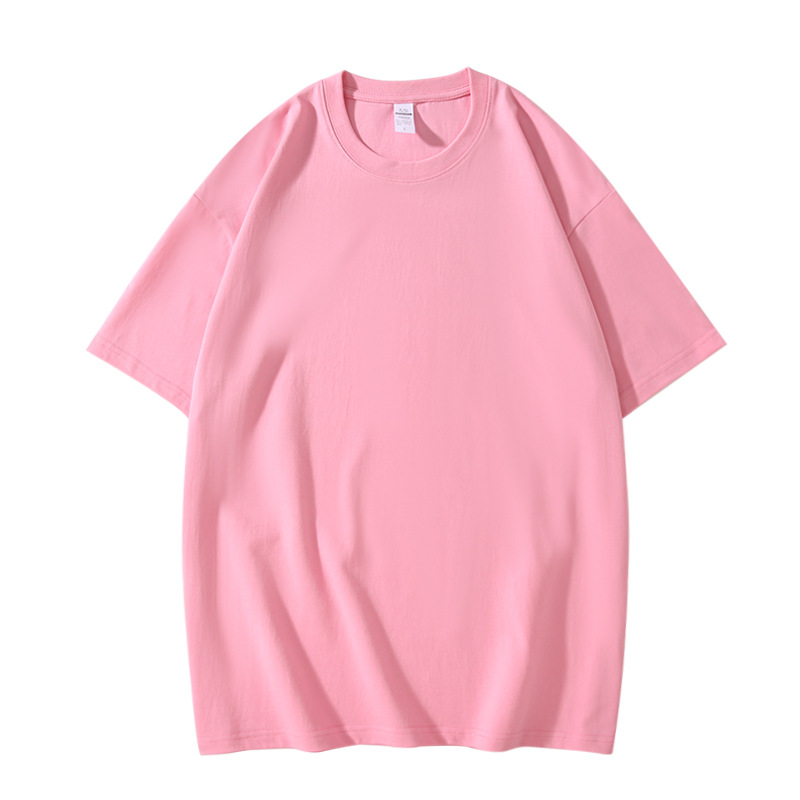 Heavyweight Breathable 100% Cotton Short Sleeve Unisex Solid Color High Street O-neck Summer Casual Knit Women's T-Shirt