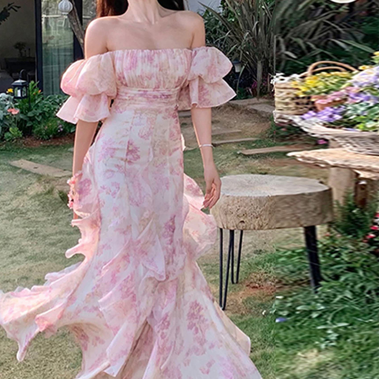 Fashion Summer New Arrivals Formal Knitted Custom Ladies Dress for Womens Clothing Lady Elegant Floral Women's Casual Dresses