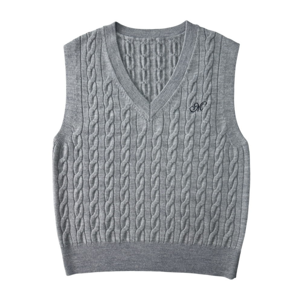 Women's Casual Winter 100% Wool Sleeveless Vest Sweater Embroidery Decoration V-Neck Breathable Knitwear Computer Knitted