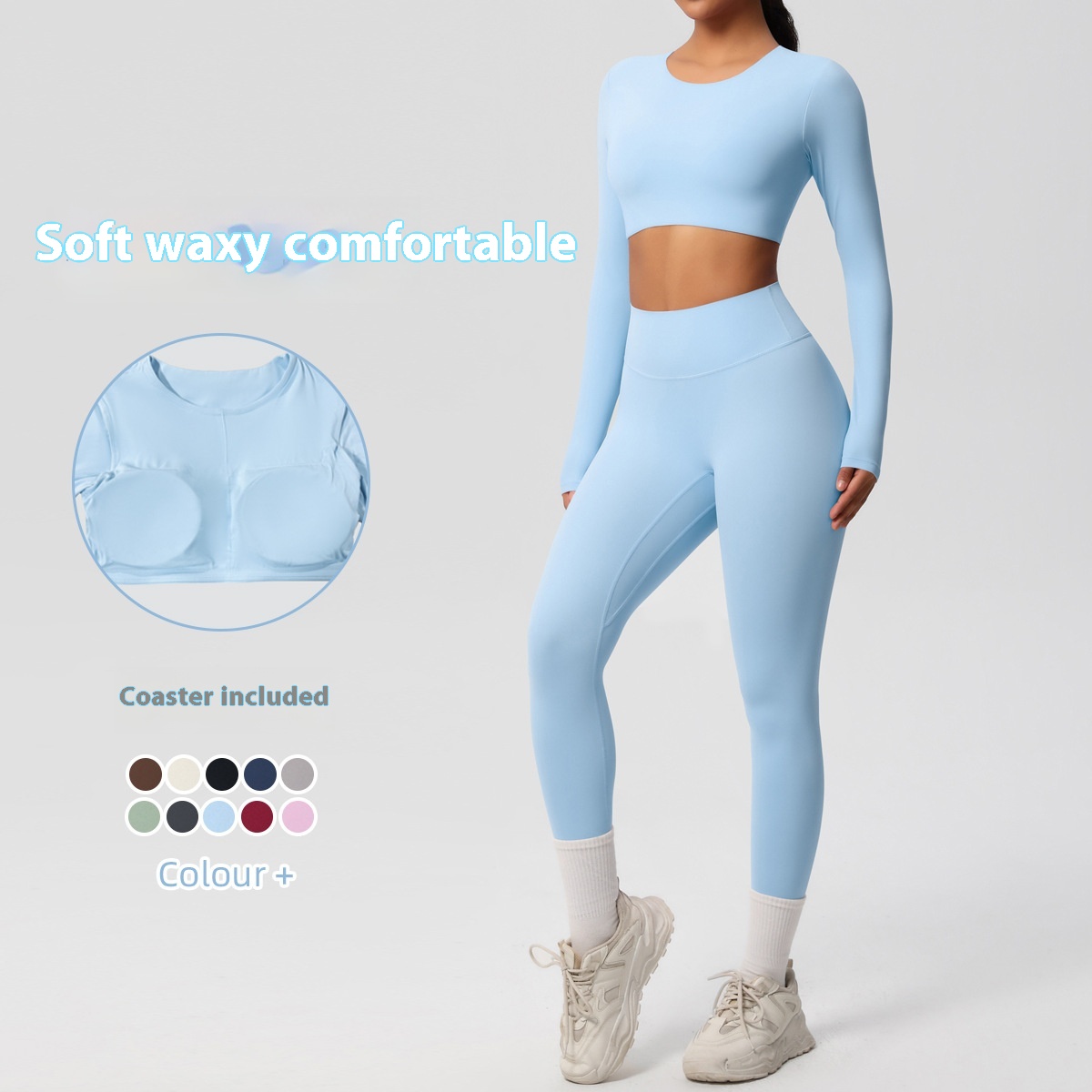 OEM ODM Breathable Nylon Activewear 6 Pieces Plain Tight Pants Workout Suits Slim Fit Womens Fitness Yoga Sets