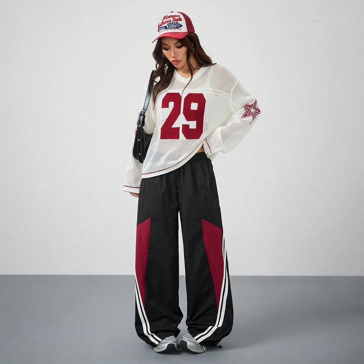 Custom Design Logo Women Knitwear Crochet Shirt Knit Striped Number Printed Oversized Jersey Cover Up Sweater