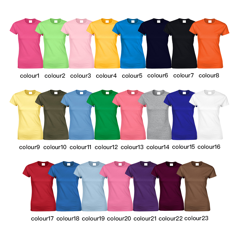 Wholesale Oem Odm 180gsm 100% Cotton Customized Logo Printed Blank Tshirts Plain Women T Shirt for Women