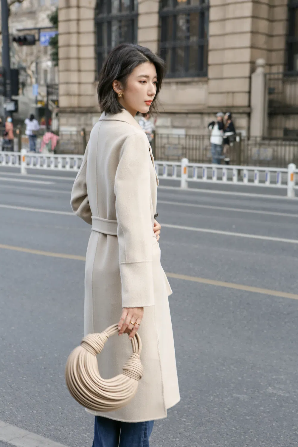 Women Wool Polyester Coat Fabric Women's Trench Coats