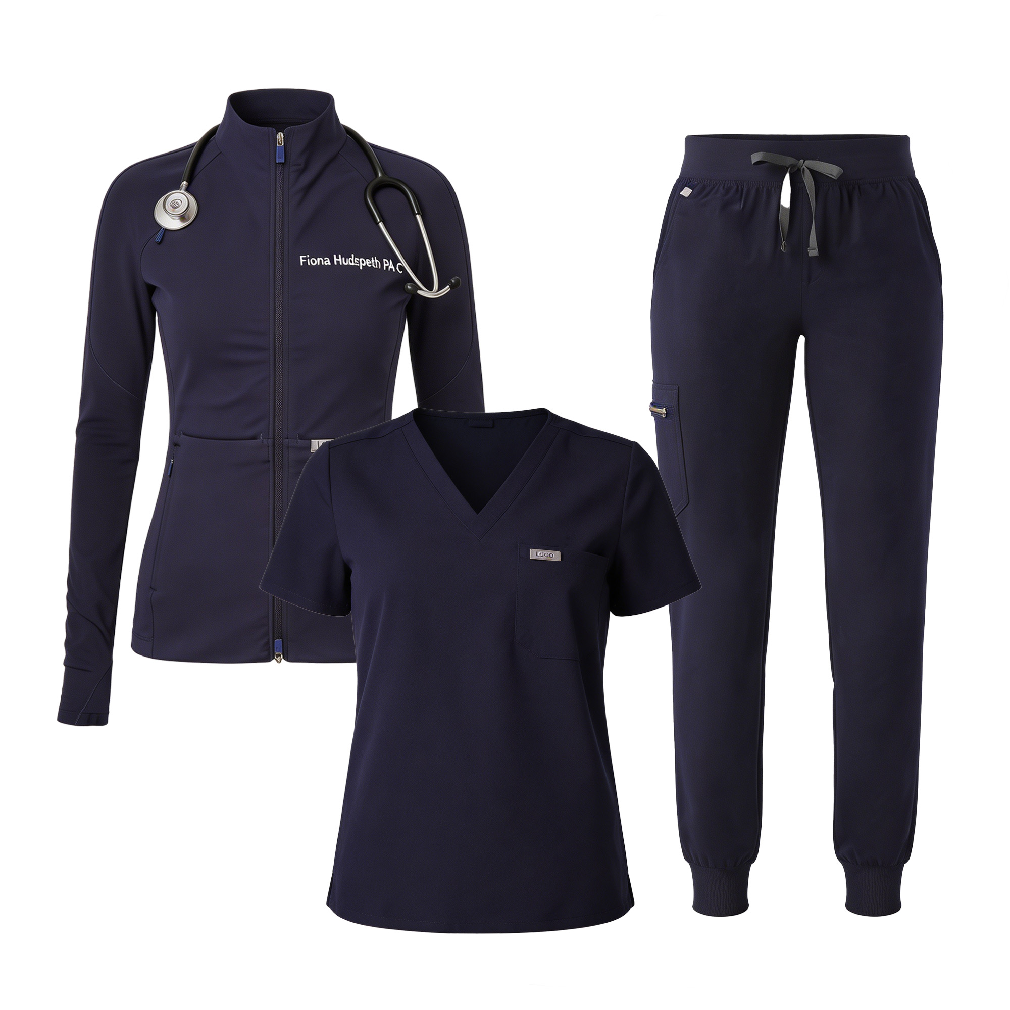 Fashionable Designs New Style Medical Hospital Nurse Uniform Womens Scrub Set