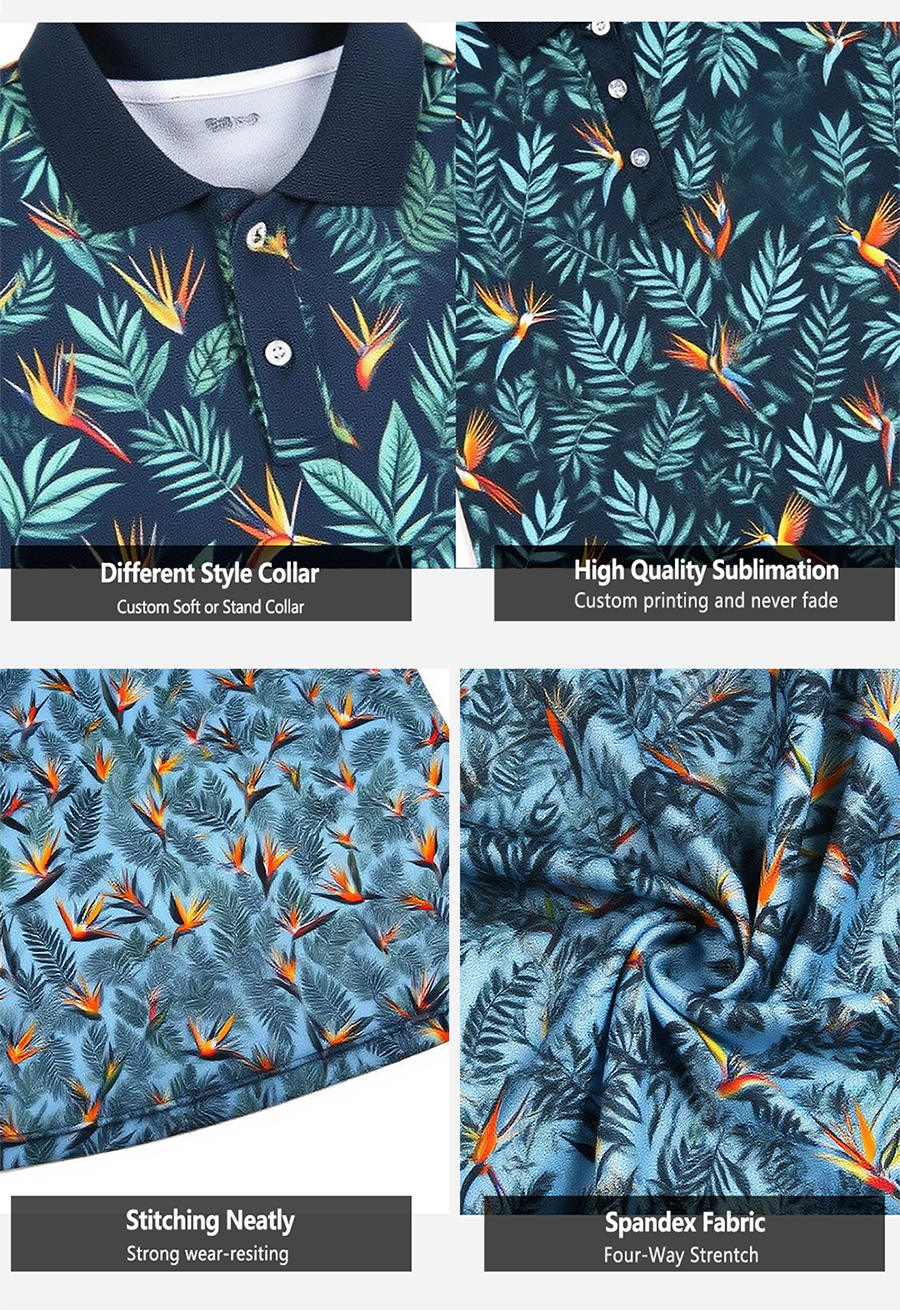 Floral Print Polo Causal Dress Sleeveless Sublimation New Pattern Women's Tennis Golf Dresses