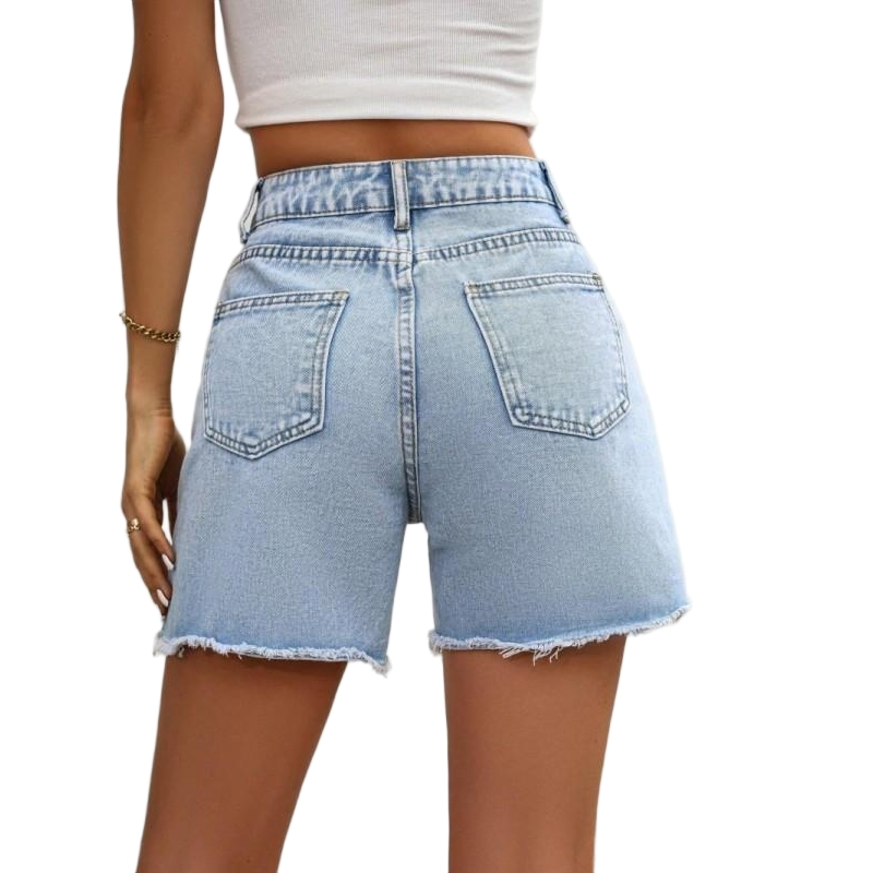 Best-Selling Summer High-Quality Women Denim Shorts Custom Logo Women's Stylish Casual Denim Shorts