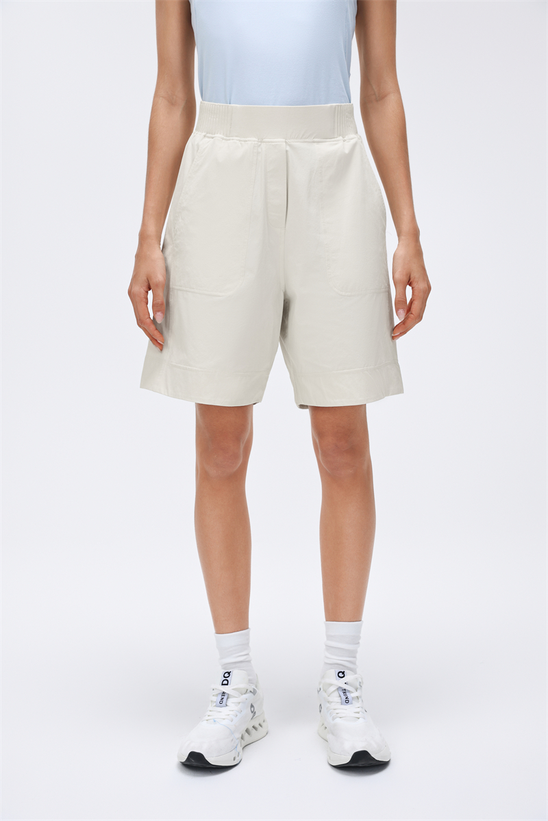 Women's High Waist Solid Loose Knee Length Yoga Quick Dry Fitness Running Tennis Short Pants with Pockets Gym Training 2026