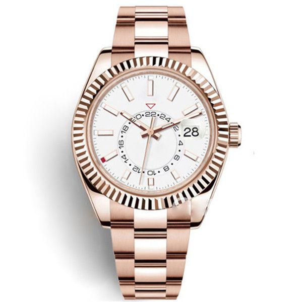 Elegant 42mm Gmt Men Watch Automatic Mechanical Calendar Display Luminous Waterproof Premium Steel Wristwatch