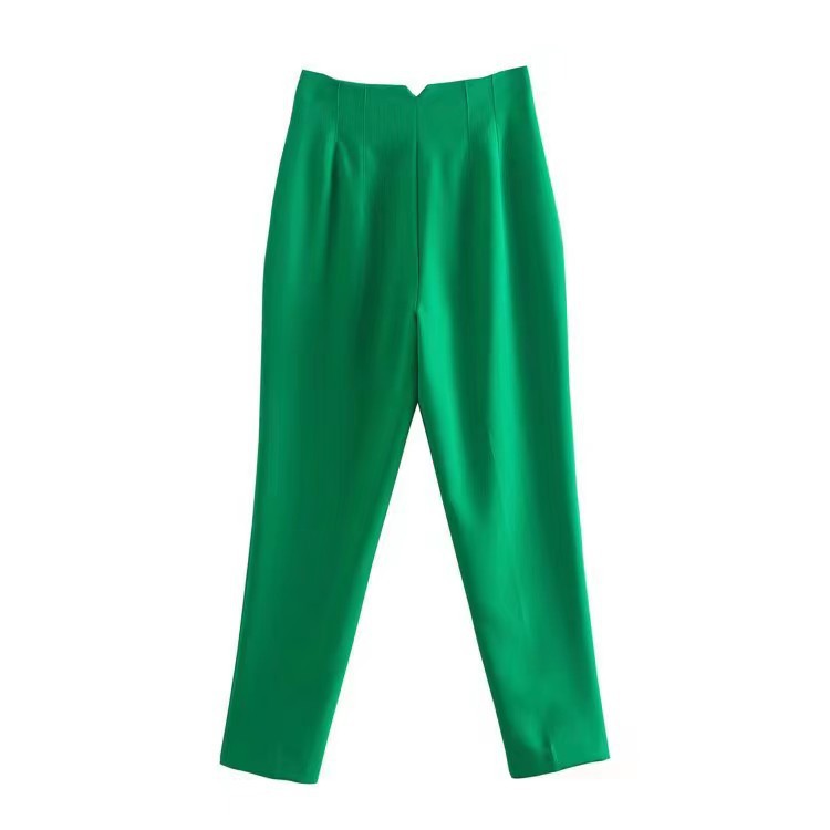 High Quality Women's Pants Slim Fit Casual Solid Color Pleated with Elastic Waist Formal Straight Leg OEM Available