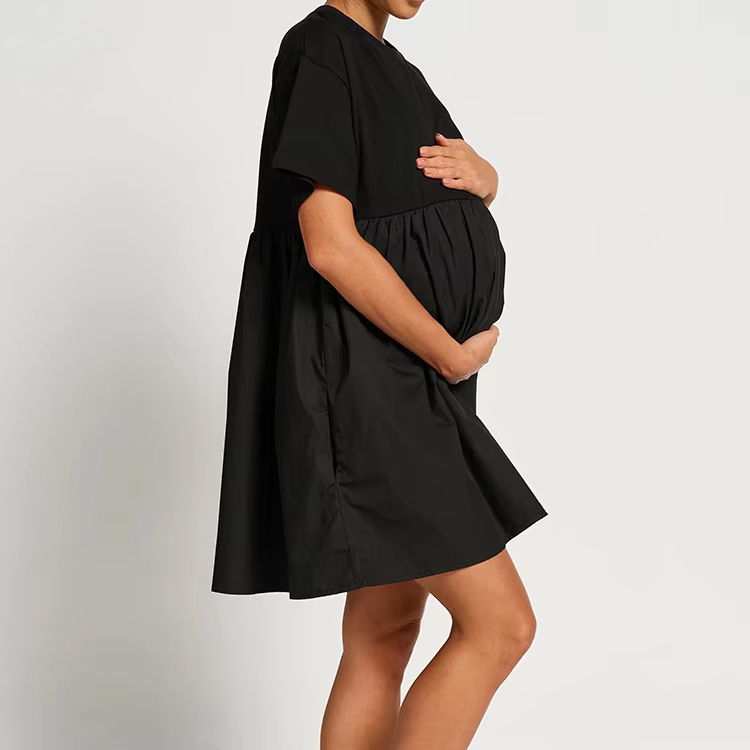 Customized Round Neck Loose and Comfortable Maternity Wear Women's Nursing Wear Fashion Breastfeeding Dress