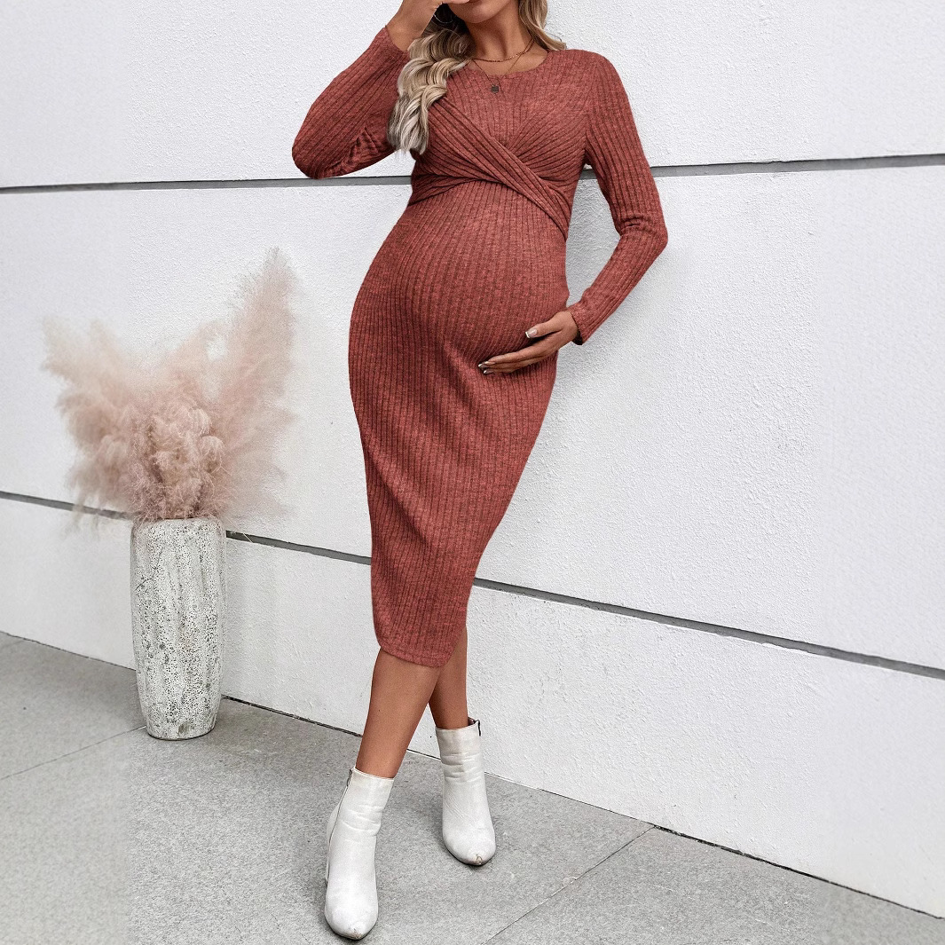 King Mcgreen Star Pregnant Women's Dress, Cross-border, Long-sleeved Pregnant Dress, Elegant