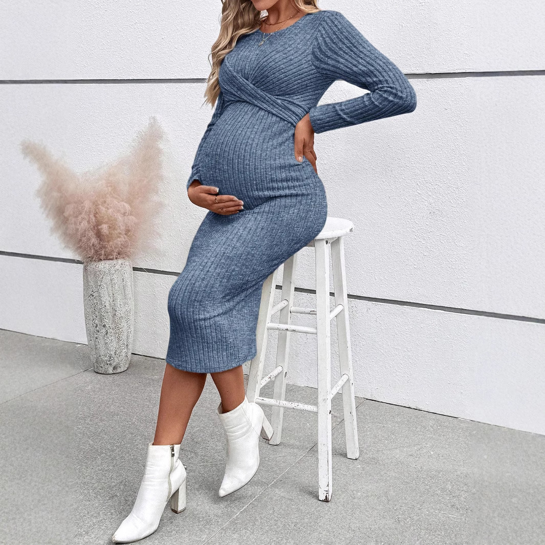 King Mcgreen Star Pregnant Women's Dress, Cross-border, Long-sleeved Pregnant Dress, Elegant