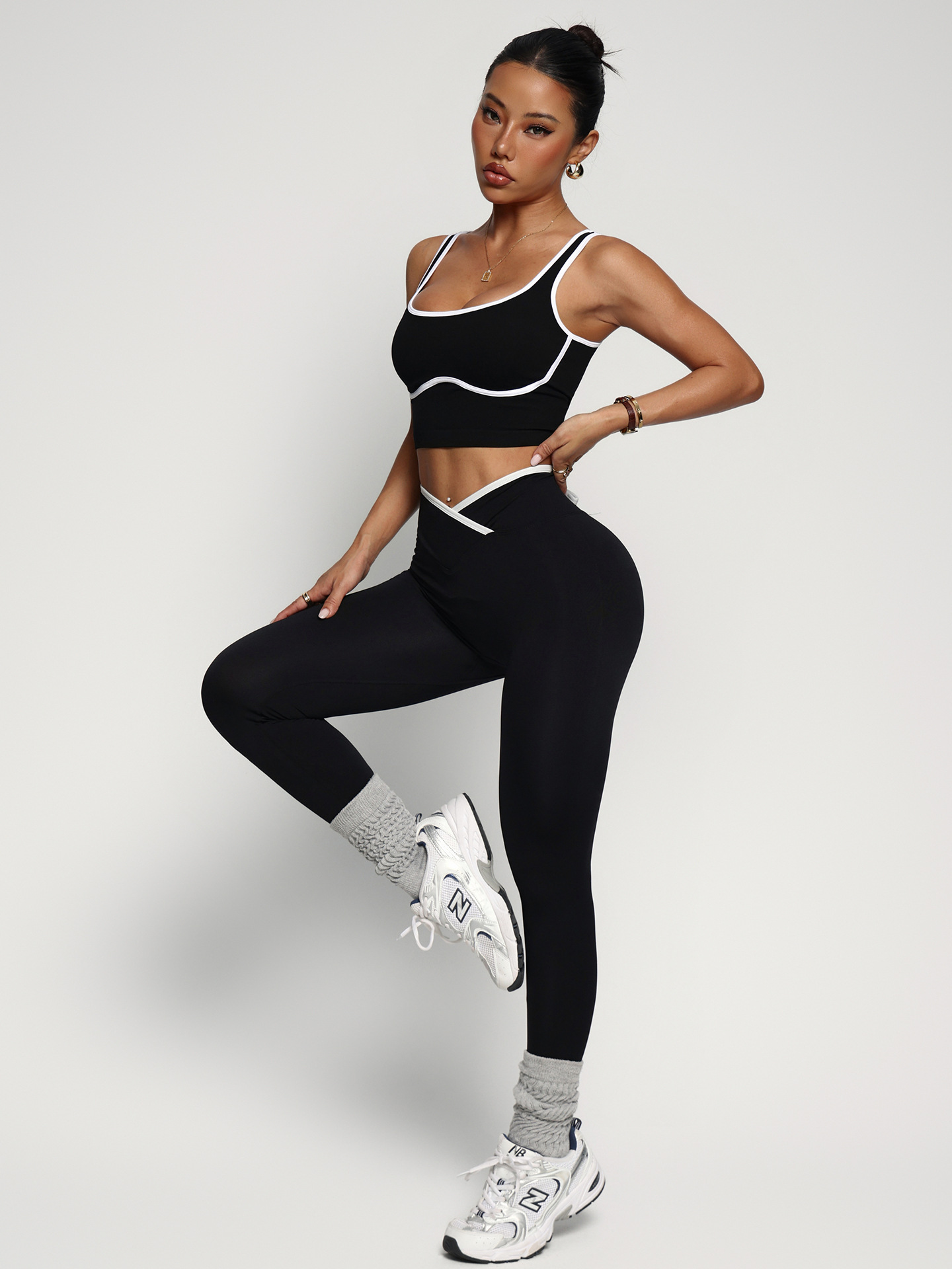 LVD341 Sports Wear Gym Fitness Yoga Sets Fitness Clothing Activewear Sets Women Sportswear V Waist Workout Clothes for Women