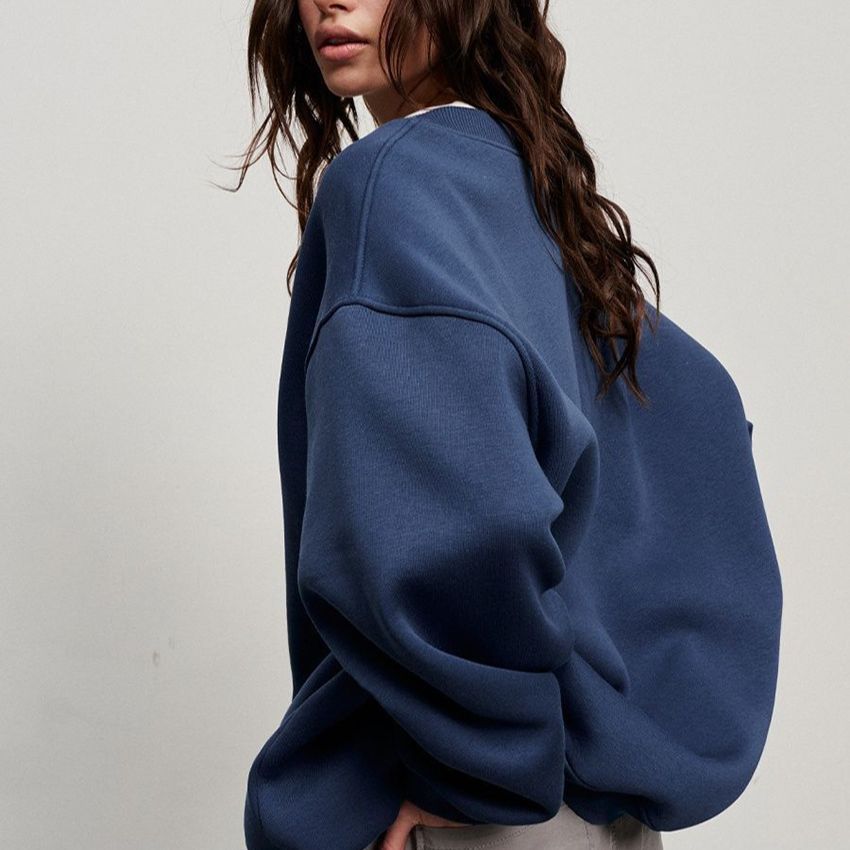 Women's Hoodies Sweatshirts Autumn New Street Style Oversize Fleece Pullover Sweater Solid Loose Oversized Hoodie