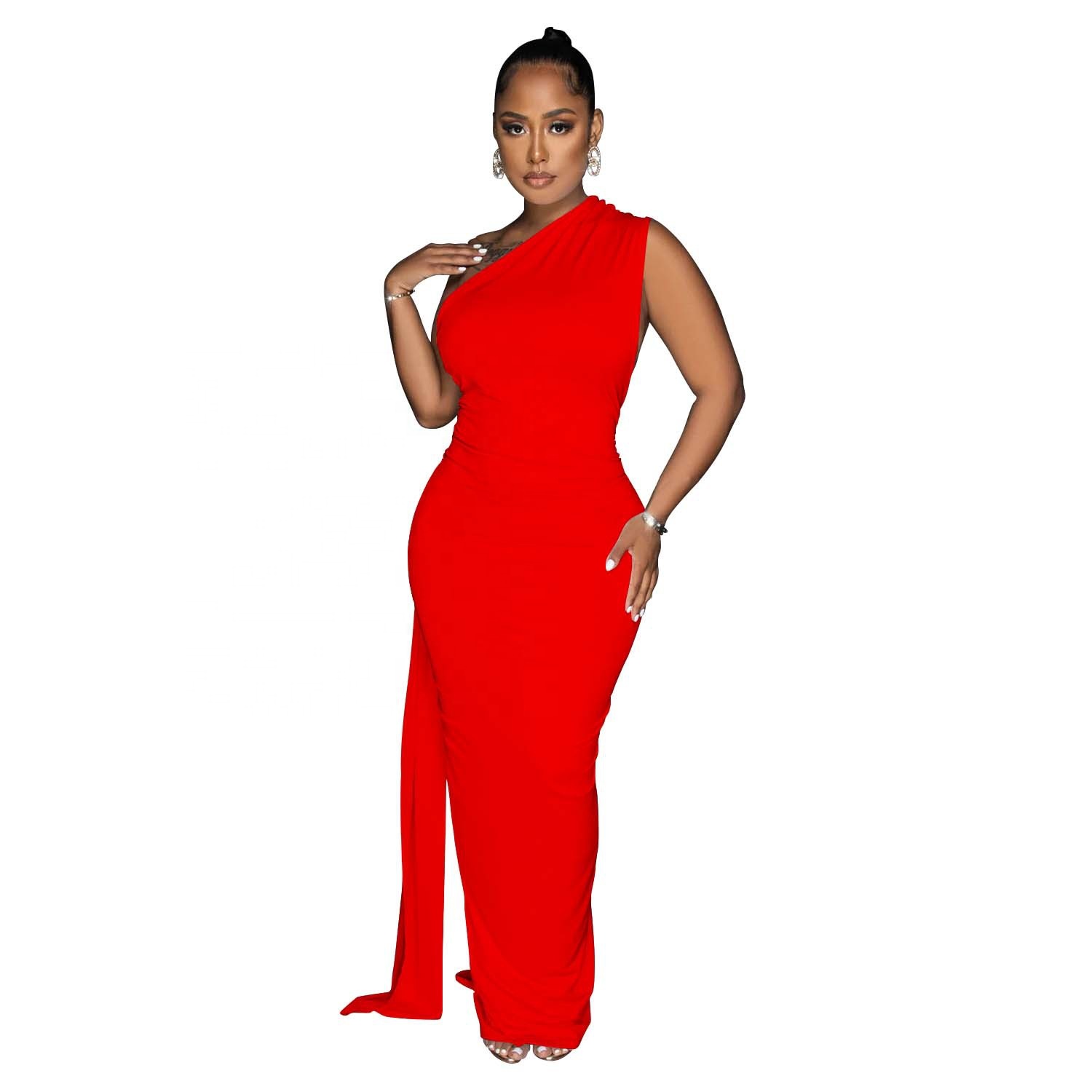 Pure Color Women's Clothing Dress Sexy Backless Maxi Dress Lady Party Evening Dress