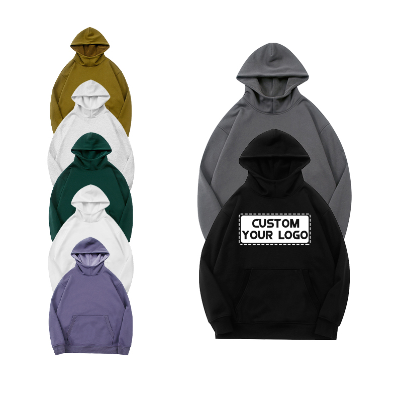 Custom 500 Gsm 100% Cotton Fabric Womens Hoodies Customize Blank Casual Hoodie With Hood Printing logo for Unisex Hoodies