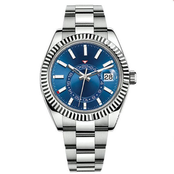 Elegant 42mm Gmt Men Watch Automatic Mechanical Calendar Display Luminous Waterproof Premium Steel Wristwatch