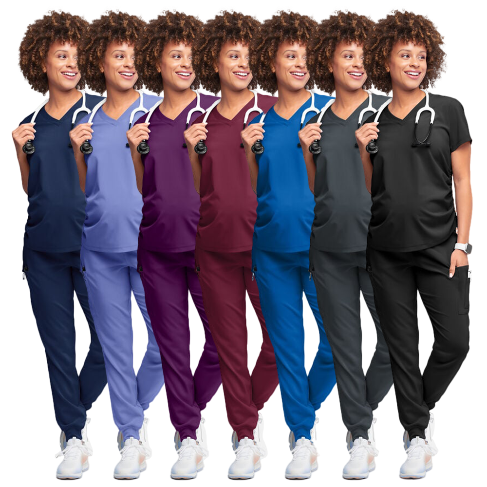 Maternity Scrubs Uniform Sets Breathable Soft Comfortable Performance Stretch Jersey Fabric High Quality Fast Dry Women's Doctor