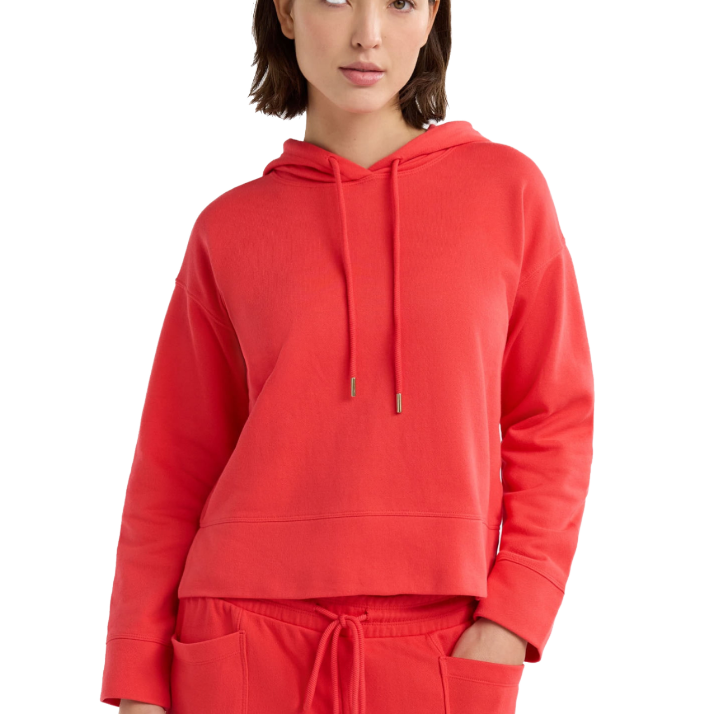 Winter Casual 100% Cotton Knitted 300g Anti-shrink High Quality Hooded Women's Hoodies Front Logo Side Pocket Cheap Price