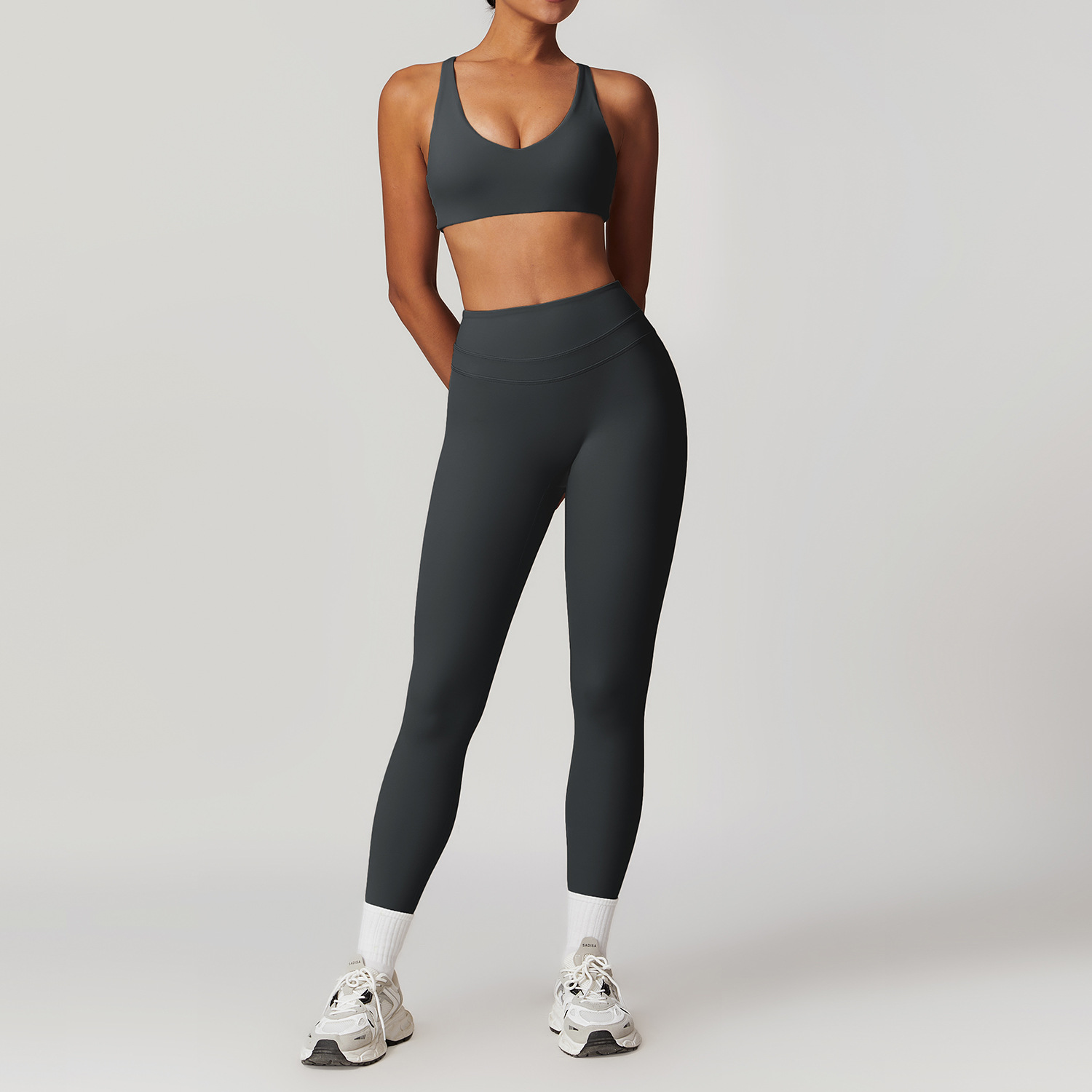 Custom Logo Women's Gym Solid Breathable Activewear Fitness Sports Yoga 5 Pieces Set