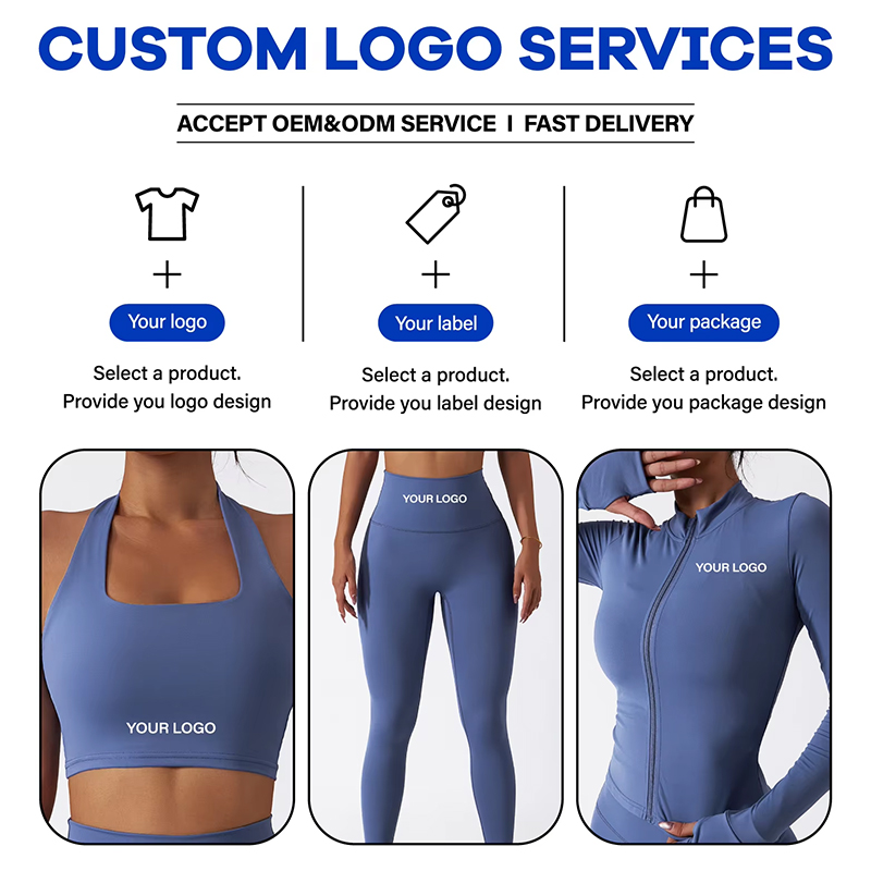 Women's Yoga Wear Spandex Yoga Leggings Workout Activewear Gym Fitness Sets Custom logo Available