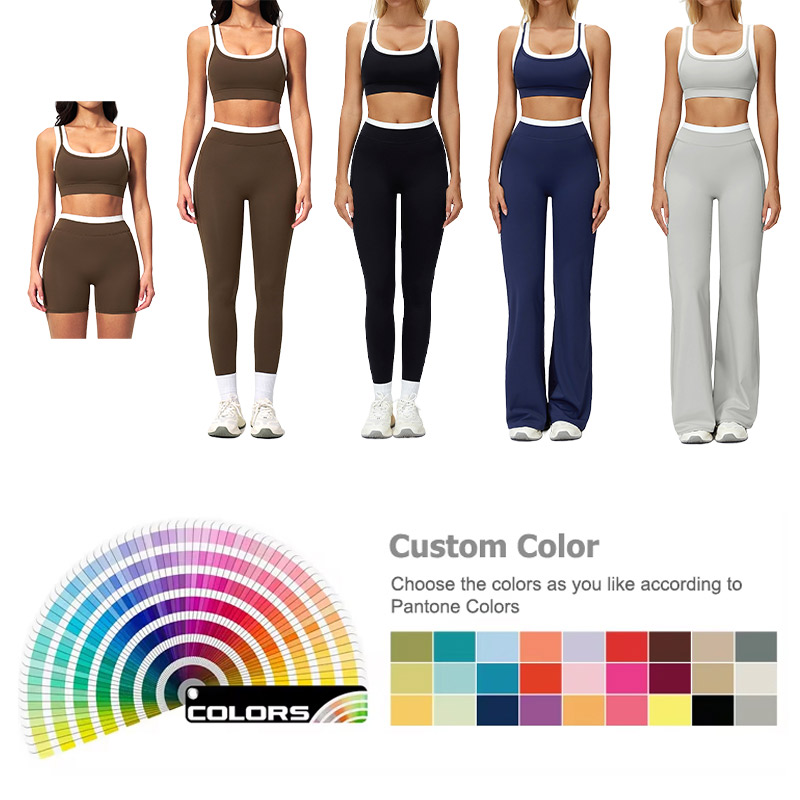 Custom Yoga Sets for Women Butt Lift Leggings Workout Running Activewear Gym Wear Yoga Jacket Set Seamless Short Yoga Set
