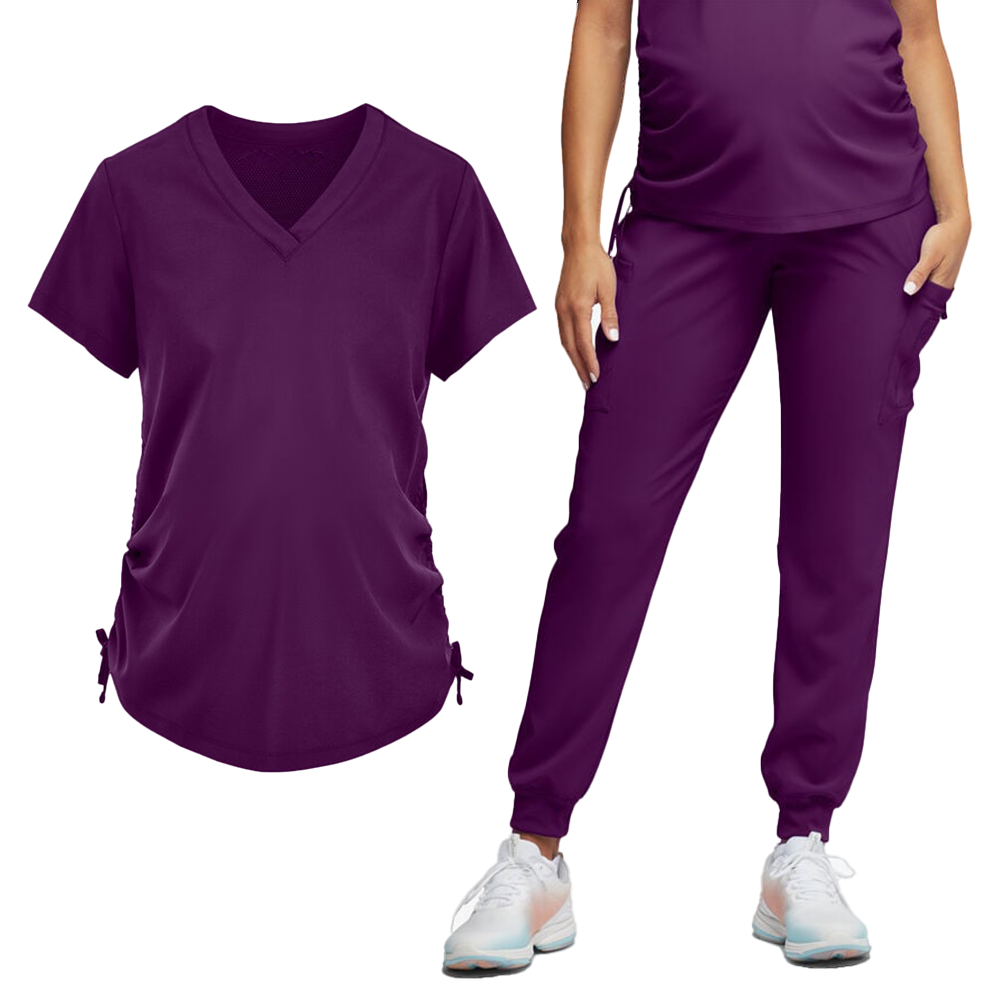 Maternity Scrubs Uniform Sets Breathable Soft Comfortable Performance Stretch Jersey Fabric High Quality Fast Dry Women's Doctor