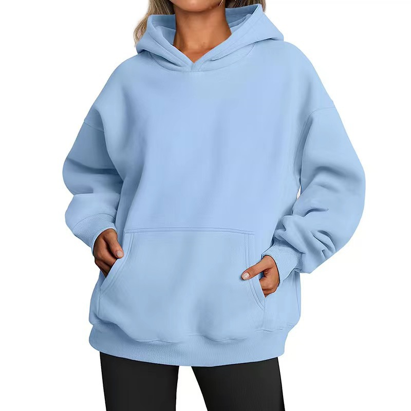 Women s Clothing Hoodies &amp; Sweatshirts Oversize Falling Shoulder Sleeves Sweatshirt High Quality Thick Knitted Hooded Hoodies