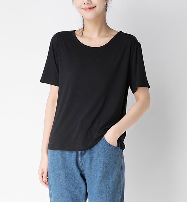 New Women's Casual Breathable Knitted Cotton Slim Fit Solid Simple Summer T-shirts