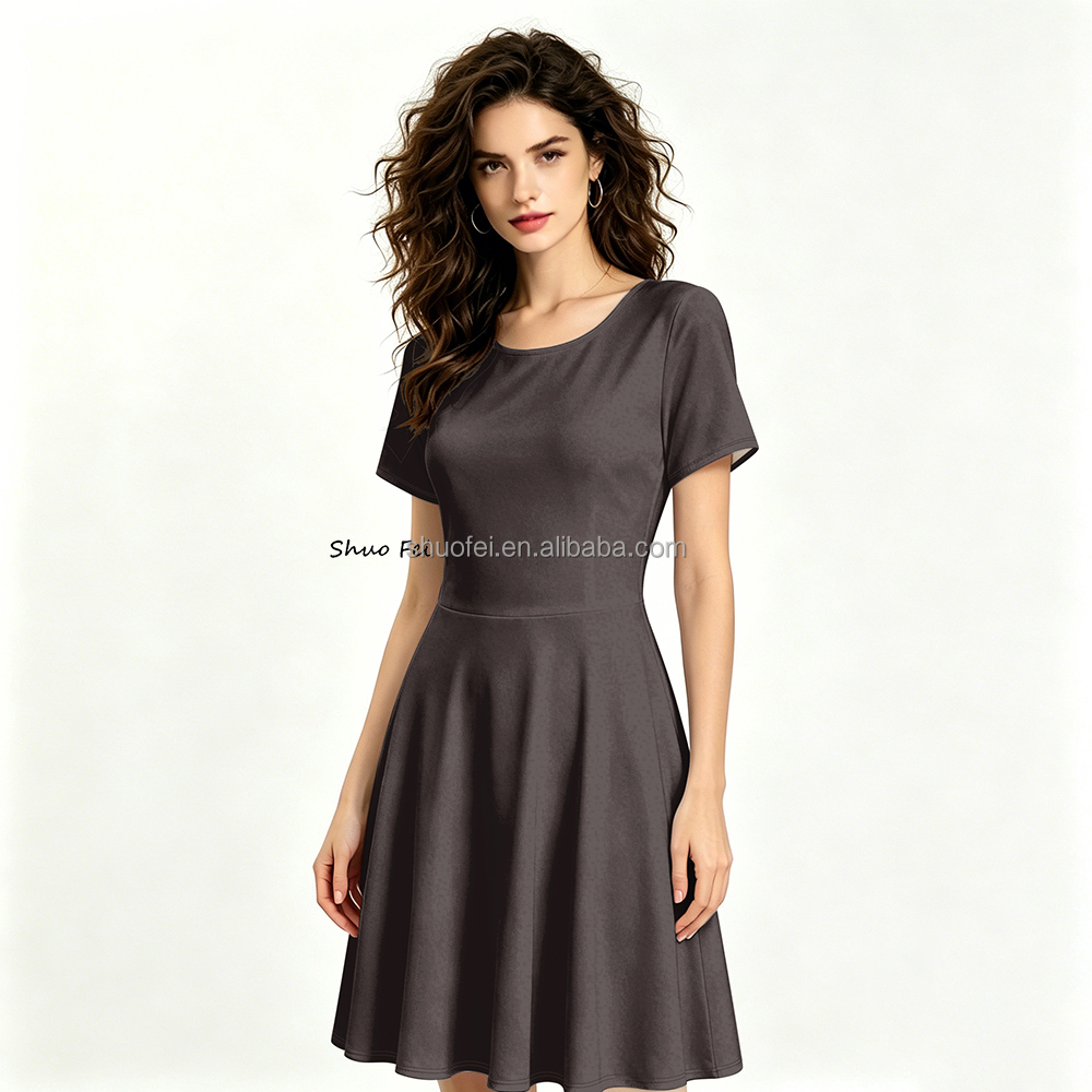 Women's Elegant Solid Plain Color Summer Dress