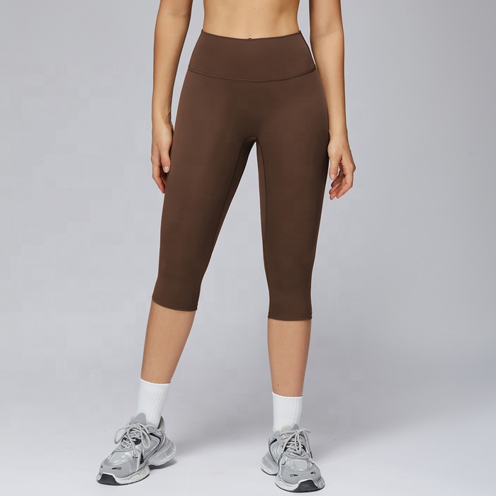 Women Workout Quick Drying Compression Butt Lift Tights Sports High Waist Tummy Control Leggings Gym Athletic Yoga Capri Pants