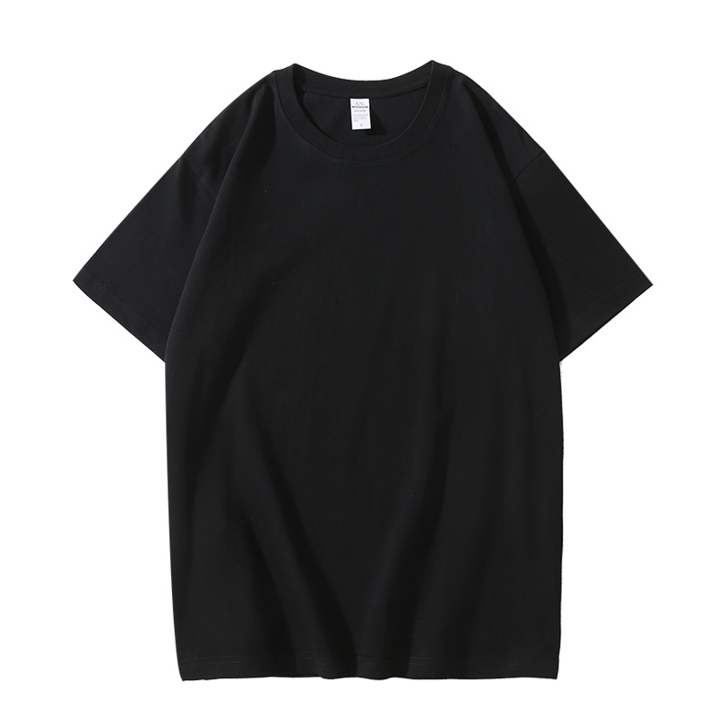 Heavyweight Breathable 100% Cotton Short Sleeve Unisex Solid Color High Street O-neck Summer Casual Knit Women's T-Shirt