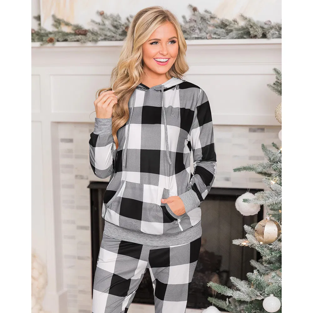 Long Sleeve Warn Sleepwear Women Winter Sleepwear Pajamas Set for Home
