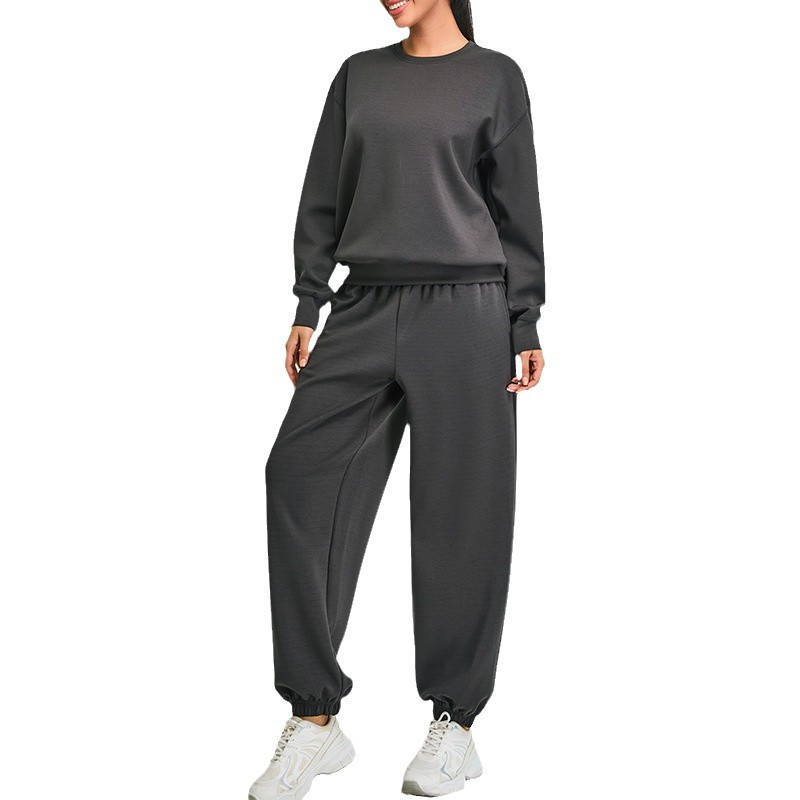 2025 Fall Winter Spandex/Nylon Lounge Set Women Loose Fit Breathable Hoodie Yoga Outfit Front Soft Comfortable Casual Sportswear