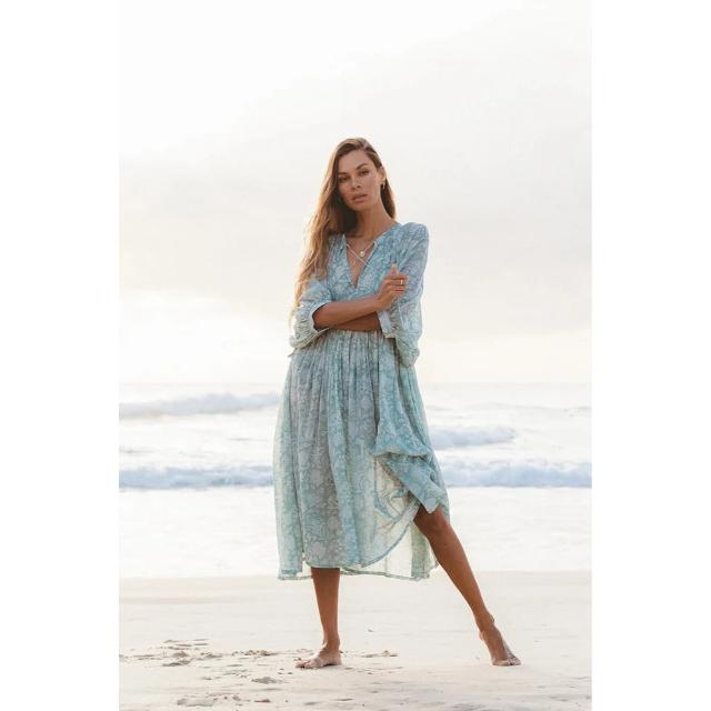 Amorzinho Handmade Cotton Printed Midi Maternity Casual Designer Indo-western Dress Stylish Comfortable Eco-Friendly Natural