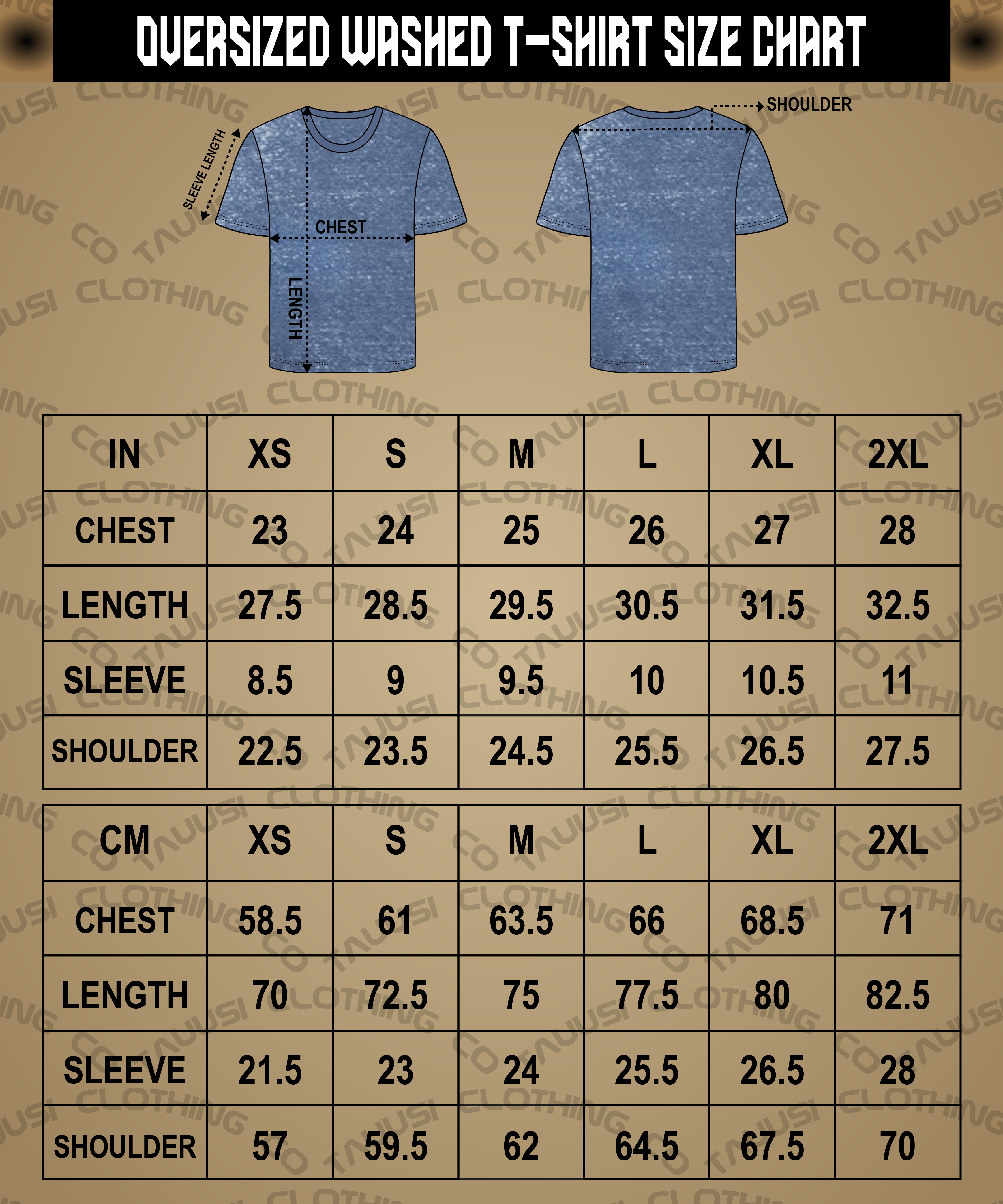 Oversized T-Shirt Dimension Blueprint