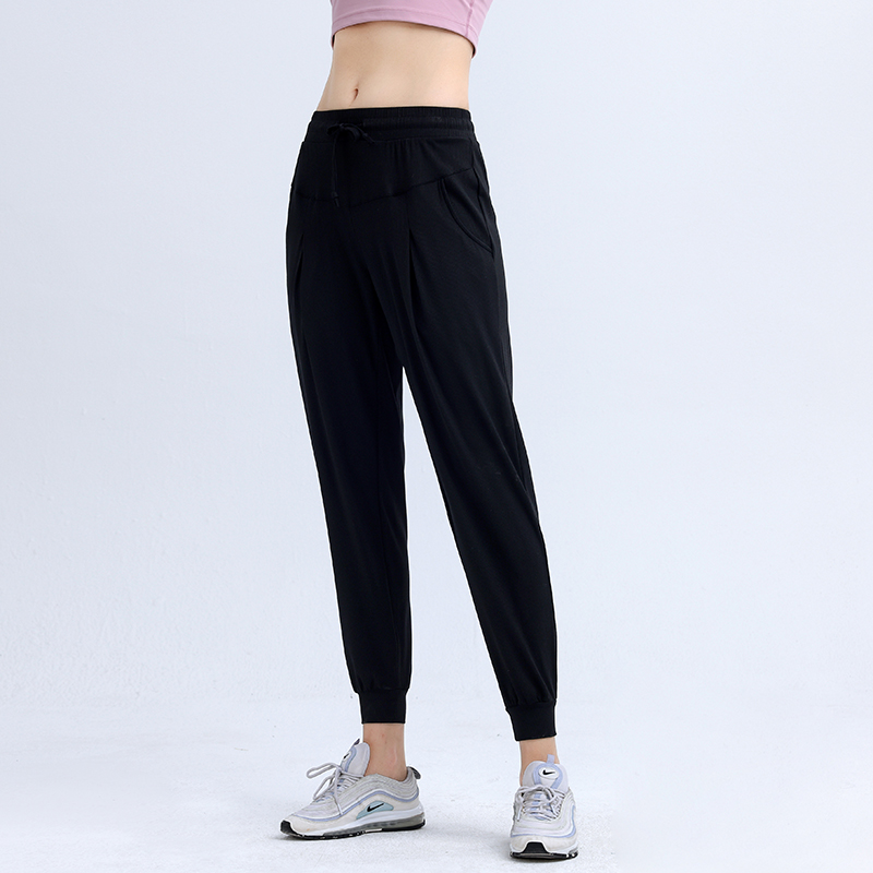 Women's Summer Slimming Calf Length Yoga Running Pants Breathable High Relax Soft Comfortable Elastic Waist Casual Sports XL