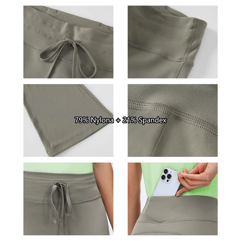 New Trendy High Waist Tummy Control Spandex/Nylon Flared Pants Casual Long Women's Running Slimming Yoga Fitness Pants