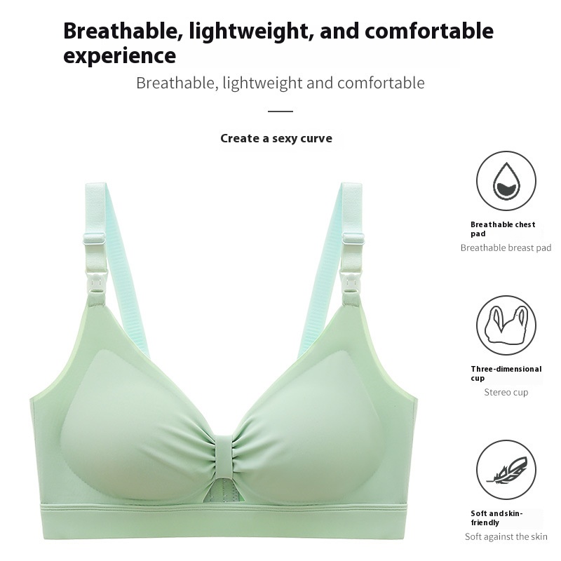 Quality Control Seamless Wireless Breathable Polyamide Maternity Nursing Bras for Pregnancy Postpartum Daily Wear Women's